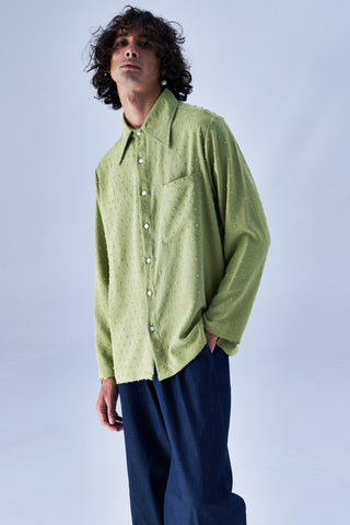 California Shirt | tufted light green