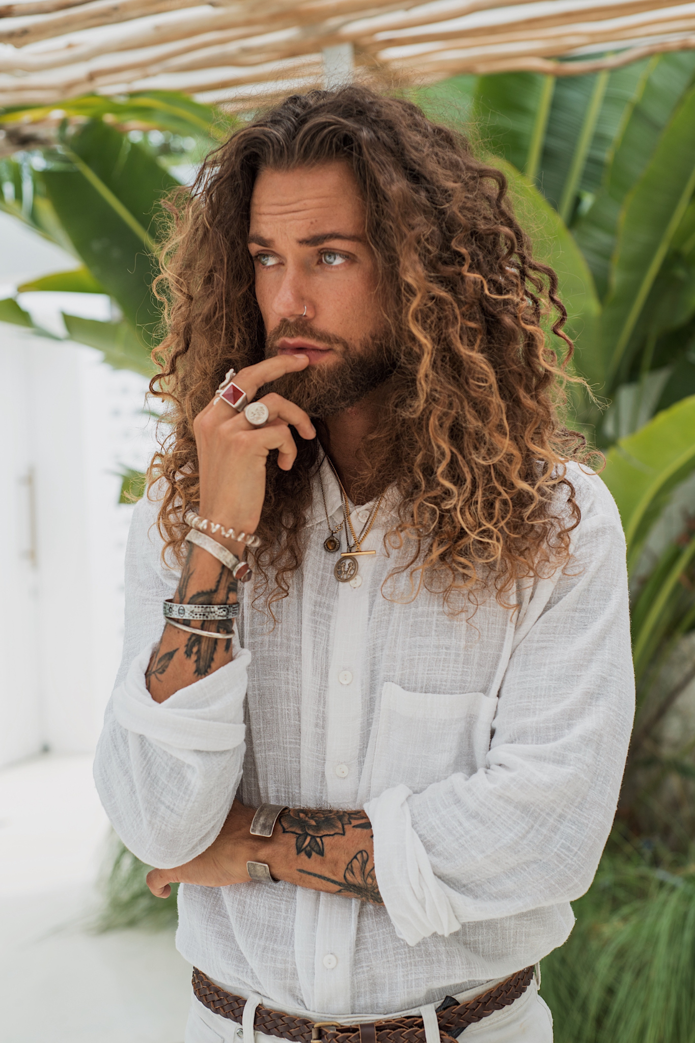 White top boho shirt